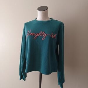 NWT Wallflower Naughty-ish Fleece Pullover Sweatshirt Size L.